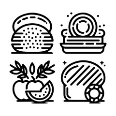 your minimalist bread icon with clean lines on a white background