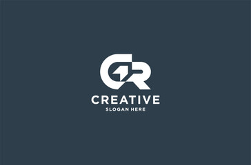 gr logo design premium vector.