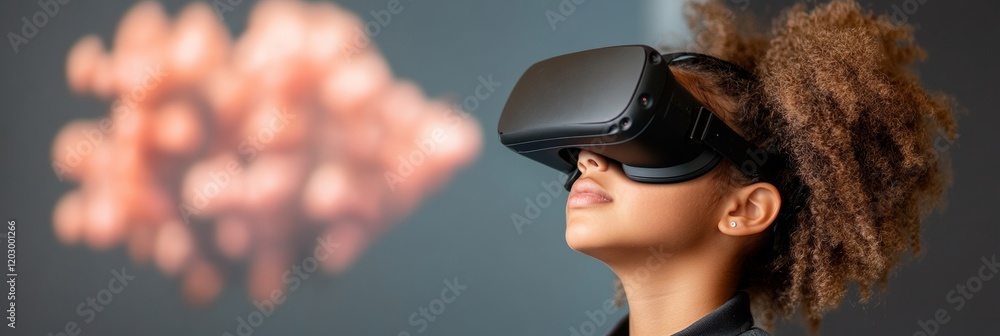 Aufkleber immersive learning experience diverse middle school students using vr headsets in a digital classroo