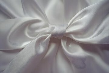 White Silk Bow Abstract Background Image