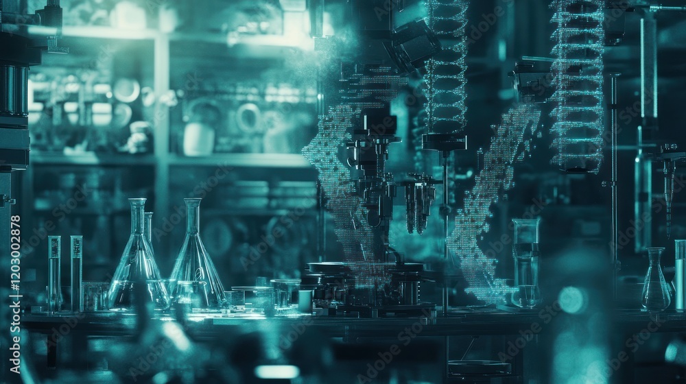 Poster advanced genetic engineering laboratory equipment and processes