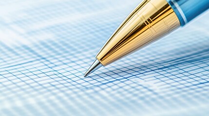 A close-up of a technical pen drawing fine lines on grid paper.