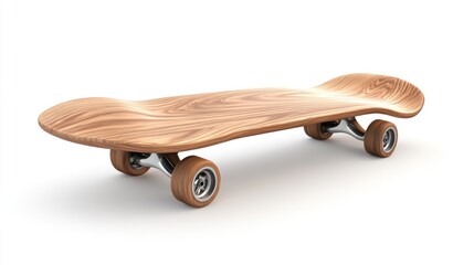 Wooden skateboard, studio shot, isolated, blank, design
