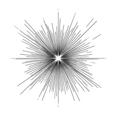 A minimalist starburst line sketch on a white background, radiating clean lines for dynamic effect.