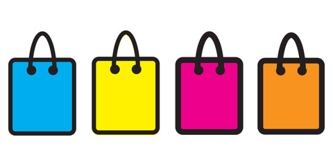 Shopping bag icon. Ecommerce purchasing sign. Online store concept. 