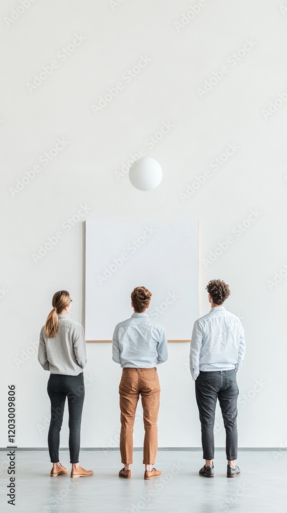 Poster contemporary minimalist art display curated gallery experience with neutral tones and textures - tra