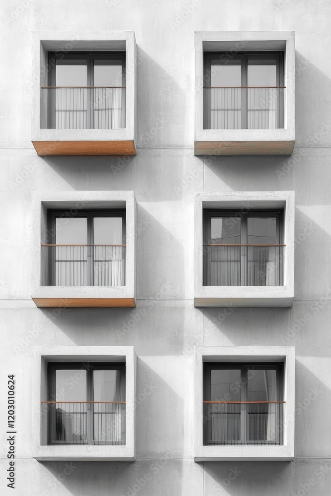 Poster k-architecture modern minimalist high-rise design with sharp angles and contrasting concrete and gla