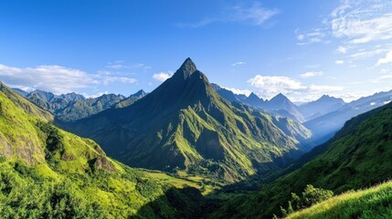 Obraz premium Majestic Mountain Valley Panorama