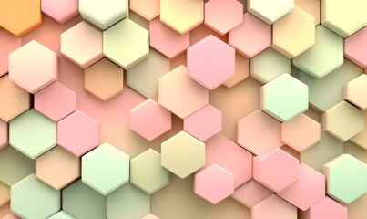 Abstract pastel hexagon pattern background.