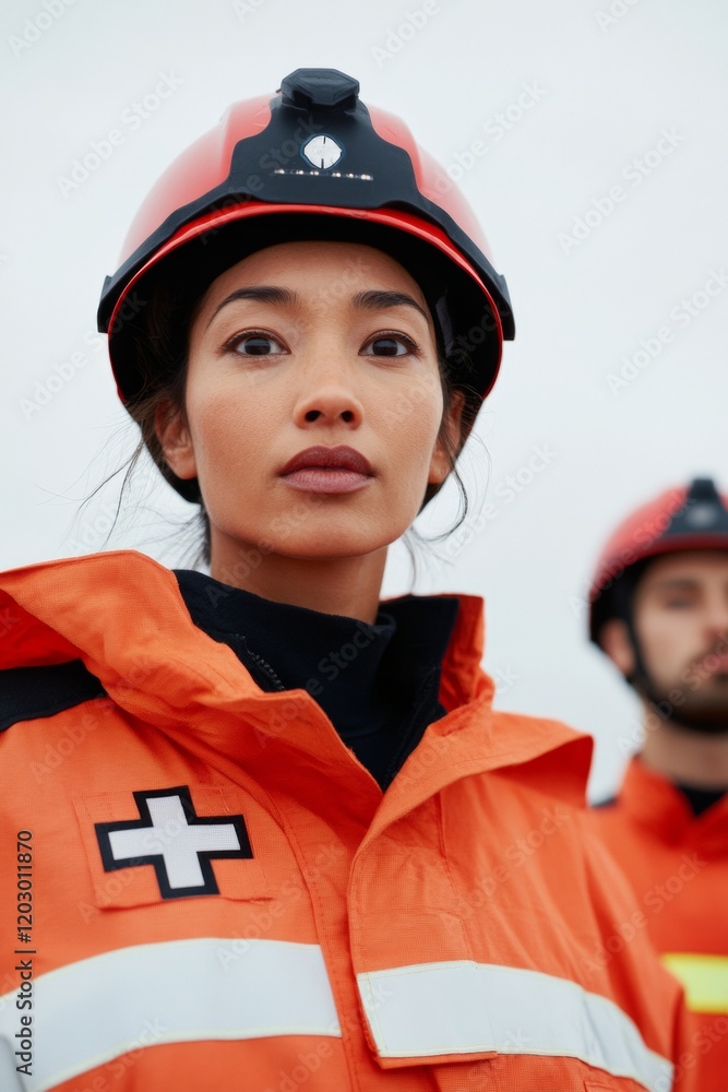 Poster Modern Urban Emergency Diverse First Responders in Functional Gear - Real-Time Efficiency and Community Safety in Crisis Management for Public Sector Teams