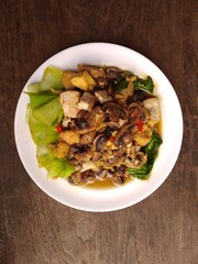 Stir fried Bok choy with Tofu and Mushroom