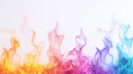 Abstract colorful flame overlays in gradient hues create vibrant and dynamic visual