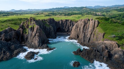 Rugged Coastline Aerial View