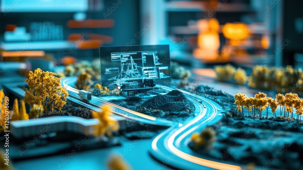 Poster digital model displays highway transportation system design