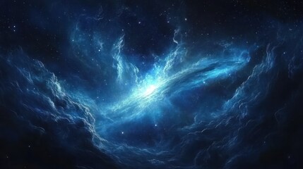 Obraz premium Celestial Nebula A Glowing Cosmic Cloud Formation