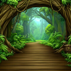 Lush Jungle Illustration Background