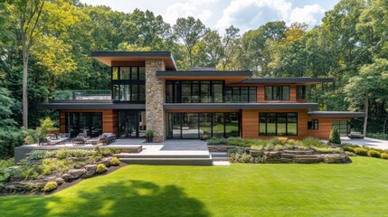 Modern Luxury Home nestled in a Wooded Setting