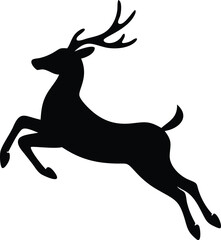 Minimalistic Black Deer Design for Wildlife Branding
