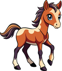 Obraz premium Beautiful animal baby horse vector artwork illustration