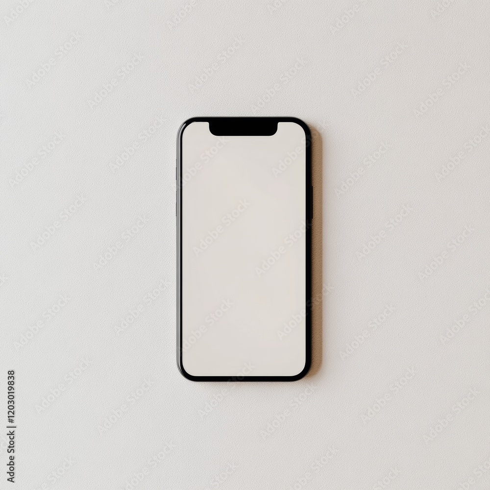 Aufkleber Minimalist Smartphone Template Blank Frame on White Canvas for UI/UX Design and Tech Marketing - Streamlined Visual for Modern App Development and Branding