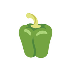 Green bell pepper, Green paprika. Bell pepper isolated on white background.