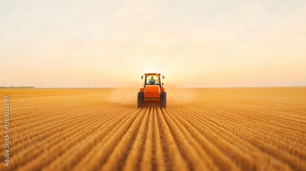 Poster Tech-Agro Harvesting High-Tech Machinery and Data Logging in Golden Fields - Sustainable Agriculture Solutions with Advanced Equipment for Modern Farming Efficiency