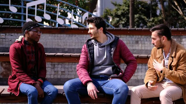 Friends Chatting in the Park