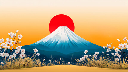 富士山-日の丸-雉