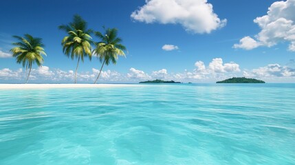 Naklejka premium Tranquil Tropical Island Paradise