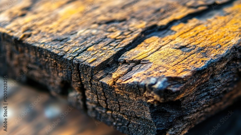 Poster weathered wood displays rich texture and deep color variations