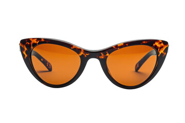 Stylish cat-eye sunglasses with orange lenses and leopard print frames for trendy summer looks