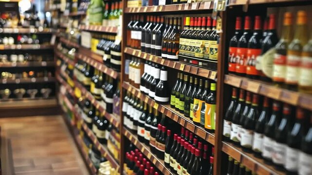 A wine store with many bottles on the shelves