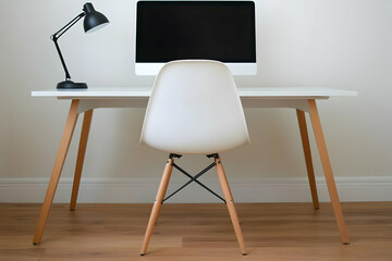 Minimalist Home Office Setup Illustration