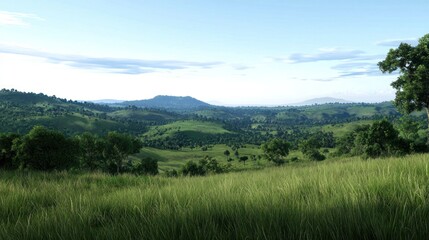 Obraz premium Serene Rolling Hills Landscape