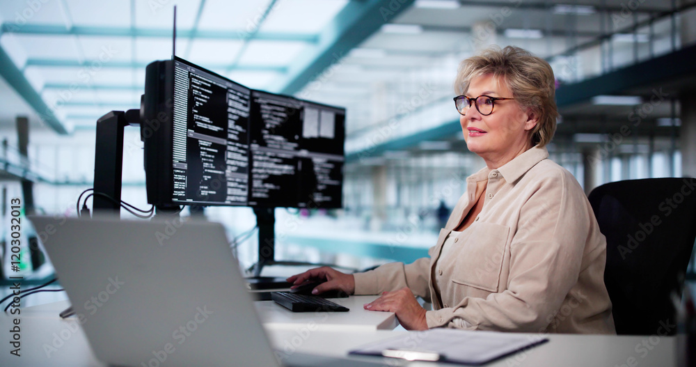 Poster Software Programmer Or Coder Woman