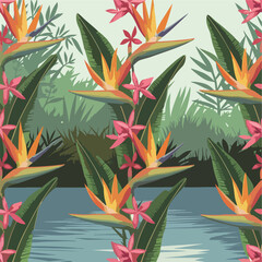 Abstract flowers pattern design