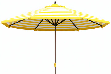 Yellow Striped Patio Umbrella 3D Render
