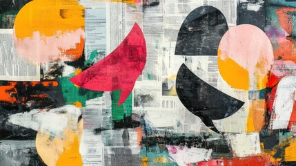 Fototapeta premium Abstract Collage: A Symphony of Colors and Shapes