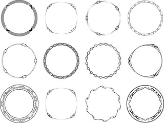 vector frames black on a white background