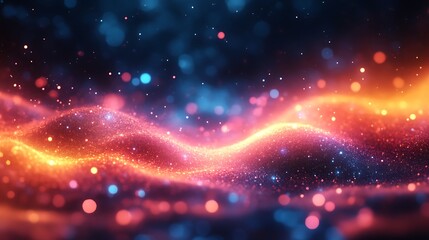 Obraz premium Abstract Glittering Waves Of Red And Blue Light