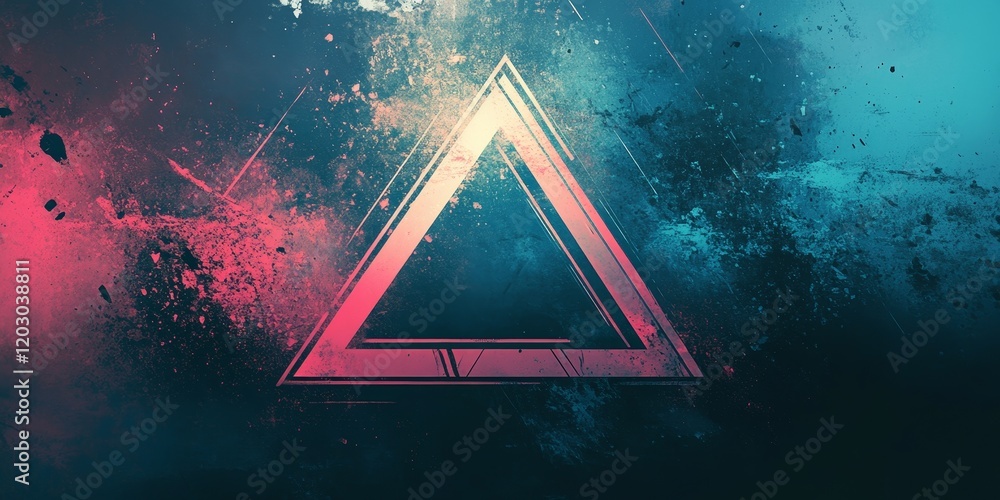 Leinwandbilder Abstract triangle shaped design for innovative business concepts, showcasing creativity and modern aesthetics. This triangle shaped abstract design emphasizes a unique approach to business visuals.