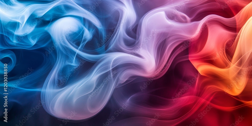 Poster vibrant, colorful smoke twists and dances against a uniform backdrop, creating a stunning visual of 