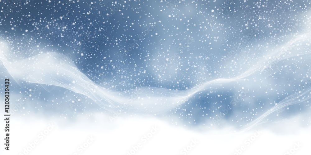 Aufkleber abstract winter background featuring snowflakes dancing in the wind against a transparent white back