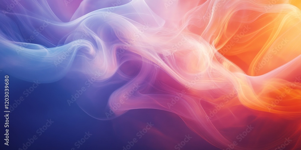 Poster Vibrant, colorful smoke twists and dances against a uniform backdrop, creating a stunning visual of swirling hues on a consistent surface.