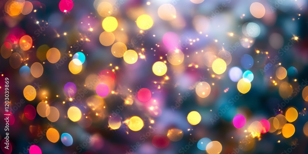 Aufkleber abstract bokeh effect featuring blurred colorful lights, creating a festive atmosphere perfect for a