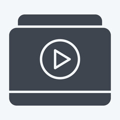 Icon Online Video. related to Hobbies symbol. glyph style. design editable