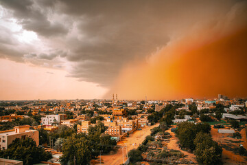 sunset in the city