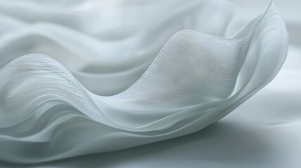 Obraz premium Abstract Drapery: An ethereal study in light gray fabric folds, showcasing texture and form.