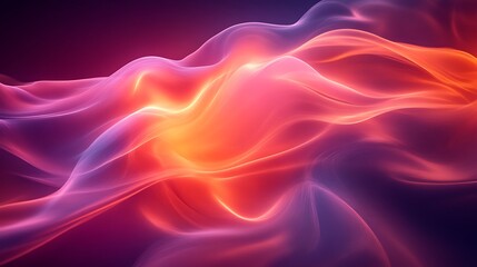 Fototapeta premium Abstract Swirling Pink and Orange Light Waves