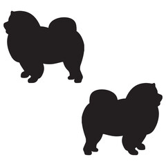 Chow Chow Silhouette, Chow Chow Vector Silhouette, Chow Chow cartoon Silhouette, Chow Chow illustration, Chow Chow icon Silhouette, Chow Chow Silhouette illustration